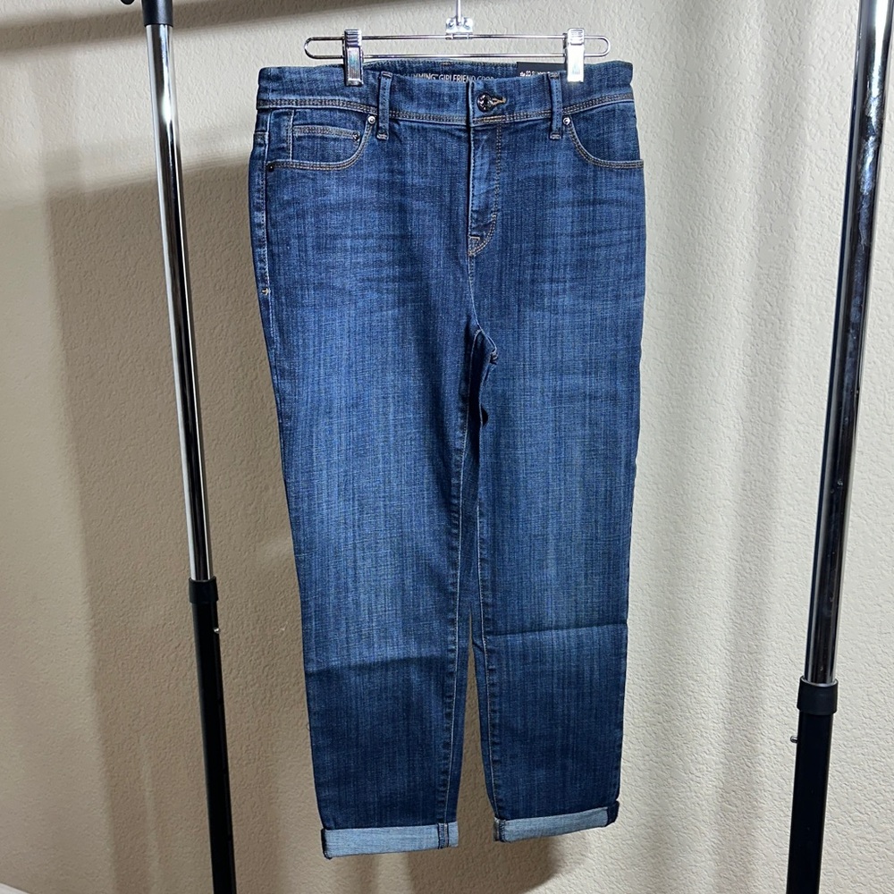 Chico's So Slimming Girlfriend Crop Dark Blue Ankle Jeans